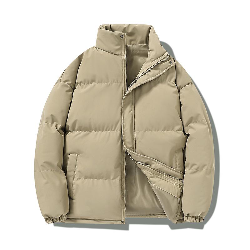 New multi-color optional couple cotton-padded jacket men's stand-up collar simple Korean version velvet thickened cotton-padded jacket students