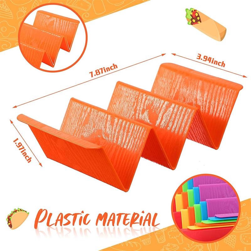 Colorful Taco Holder Stands Set of 6 Premium Large Taco Tray Plates Hold Up To 3 or 2 Tacos Each Kitchen Taco Shell Holder JT507