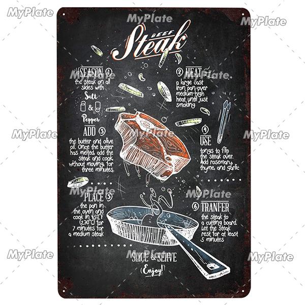 Kitchen Vintage Tin Sign Metal Sign Decorative Plaque Wall Decor Man Cave Club Decoration