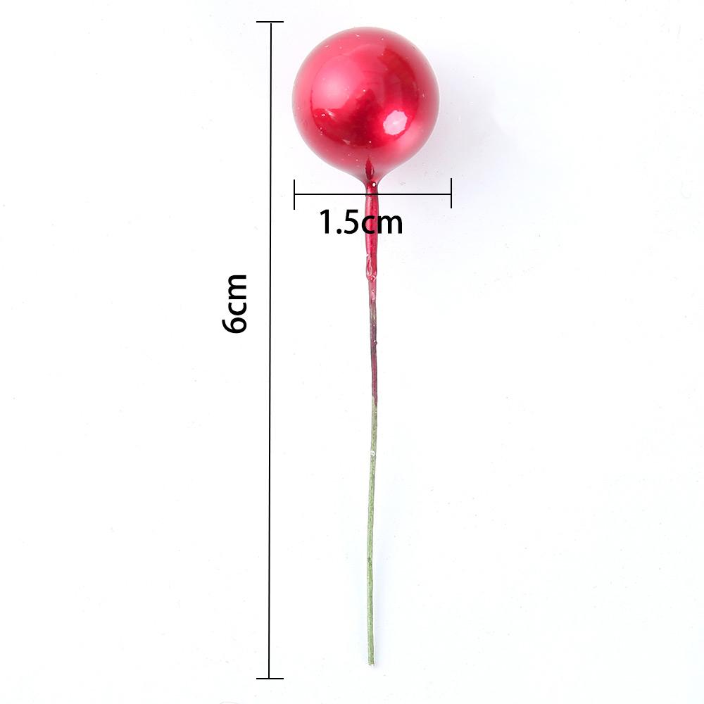 1.2cm Artificial Flowers Berry Christmas Ornaments for Home Decor Xmas Tree New Year Party Decoration DIY Cake Gift Accessories