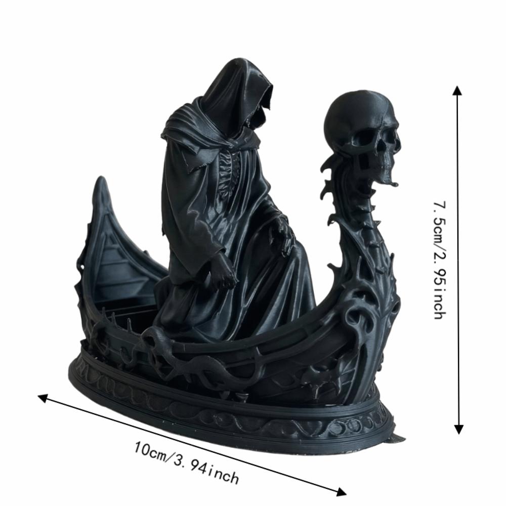Gothic Style Ferryman Sculpture Resin Death God Decoration Ornament Skeleton Figurine  Home Decor