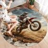 Racing Speed Bear Roar Round Area Rug,Carpet Rug for Living Room Bedroom Sofa Playroom Decor,Non-slip Floor Mat