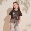 Montagut Girls' Cartoon Print Short Sleeve T-Shirt