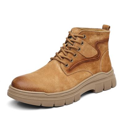 Britische lässige Retro-Arbeitsstiefel mit hohem Schaft für Herren, Herbst/Winter-Mode, Plateau-Schuhe, neue Designer-Lederstiefel für Männer