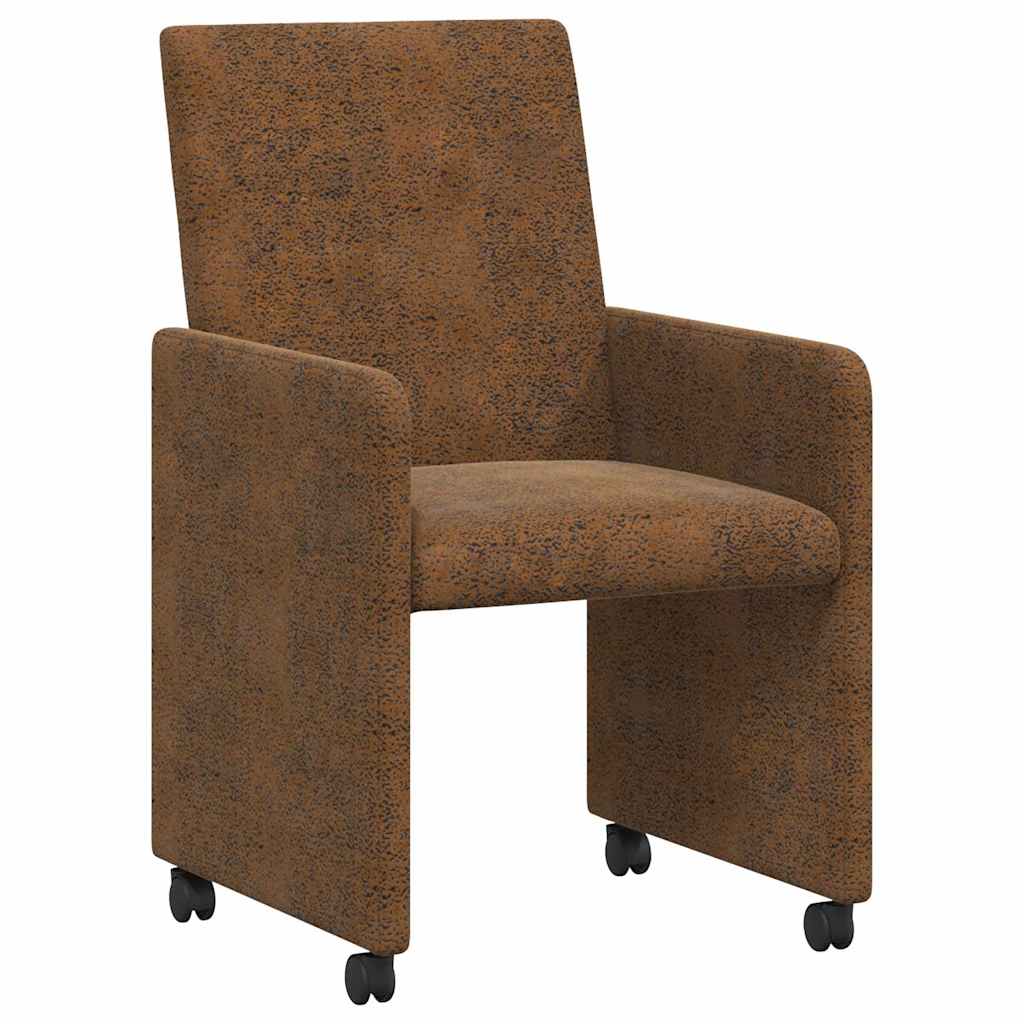 Dining Room Chairs with Casters 2 pcs Brown 57 x 66 x 94 cm