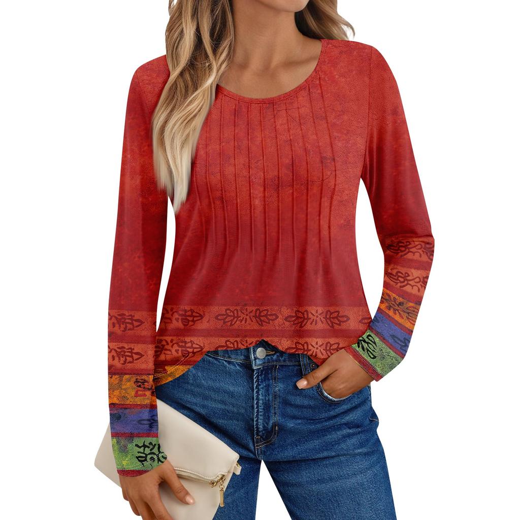 Cămăși cu mânecă lungă pentru femei, tricouri grafice, topuri de bază casual, pulovere