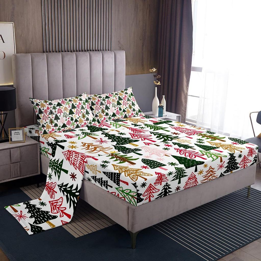 Seabed Color Coral Pattern Bed Hat Four-piece Bedding Set Bedroom Dormitory Bedding Set