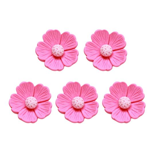 5Pcs Resin Flowers DIY Accessories Flat Back Blooms Ornaments for Jewelry Hair Accessories DIY Craft Projects