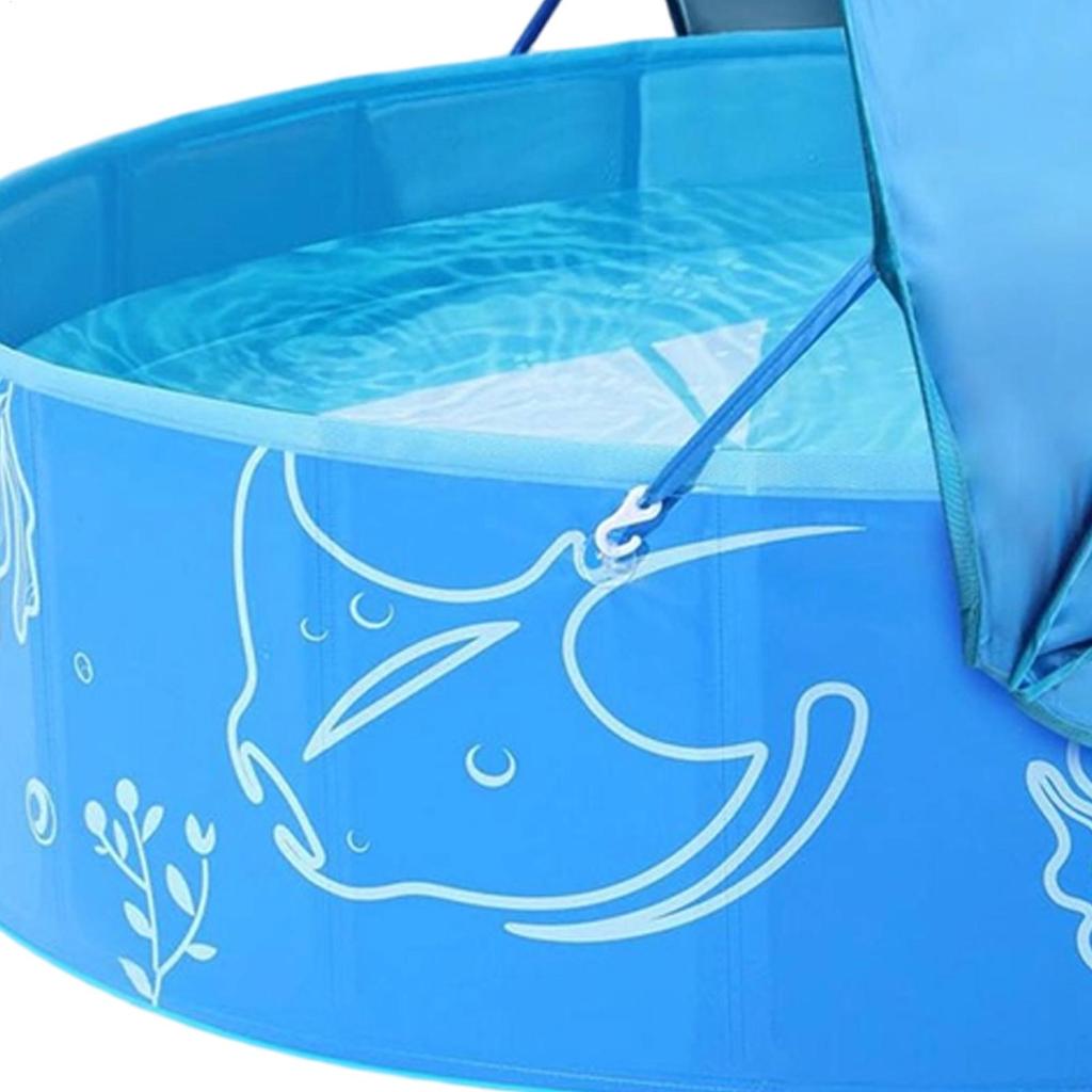 Foldable Children's Swimming Pool With Sunshade Baby Pool Kiddie Swimming Pool Outdoor Water Play Baby Beach Tent Kiddie Pool