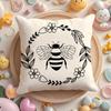 Cushion Cover Bee Botanical Plush Fabric Soft Double-Sided Printed Sofa Warm Winter Home Gift Pillow Case