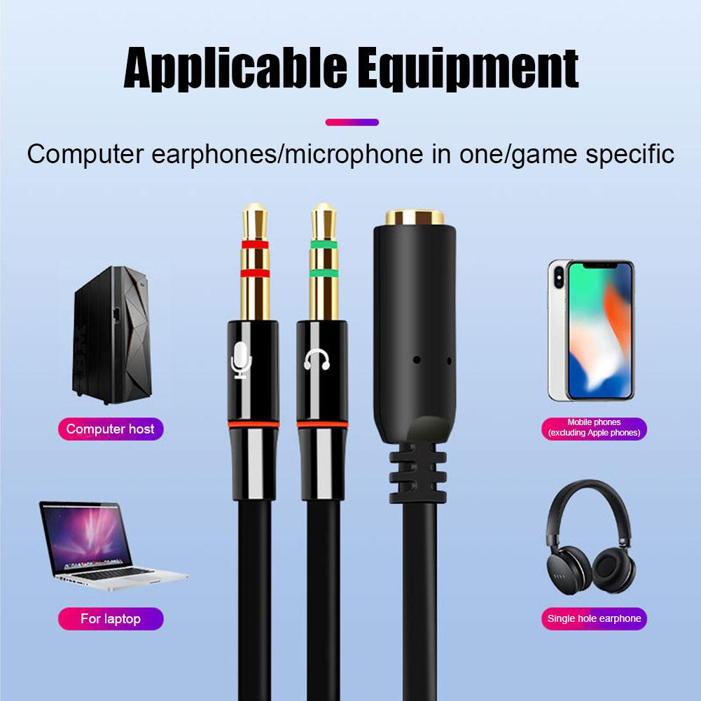 Headphone Microphone Audio Converter Splitter For Computer 3.5mm Female To 2 Dual 3.5mm Male Headphone Mic Audio Y Splitter