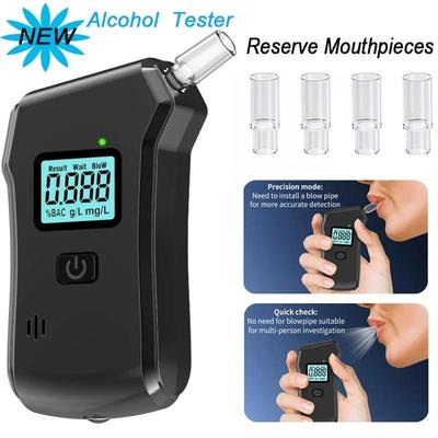 Portable Digital Alcohol Tester with Flashlight Professional High-Accuracy Breathalyzer Alcoholometer with Voice Prompt
