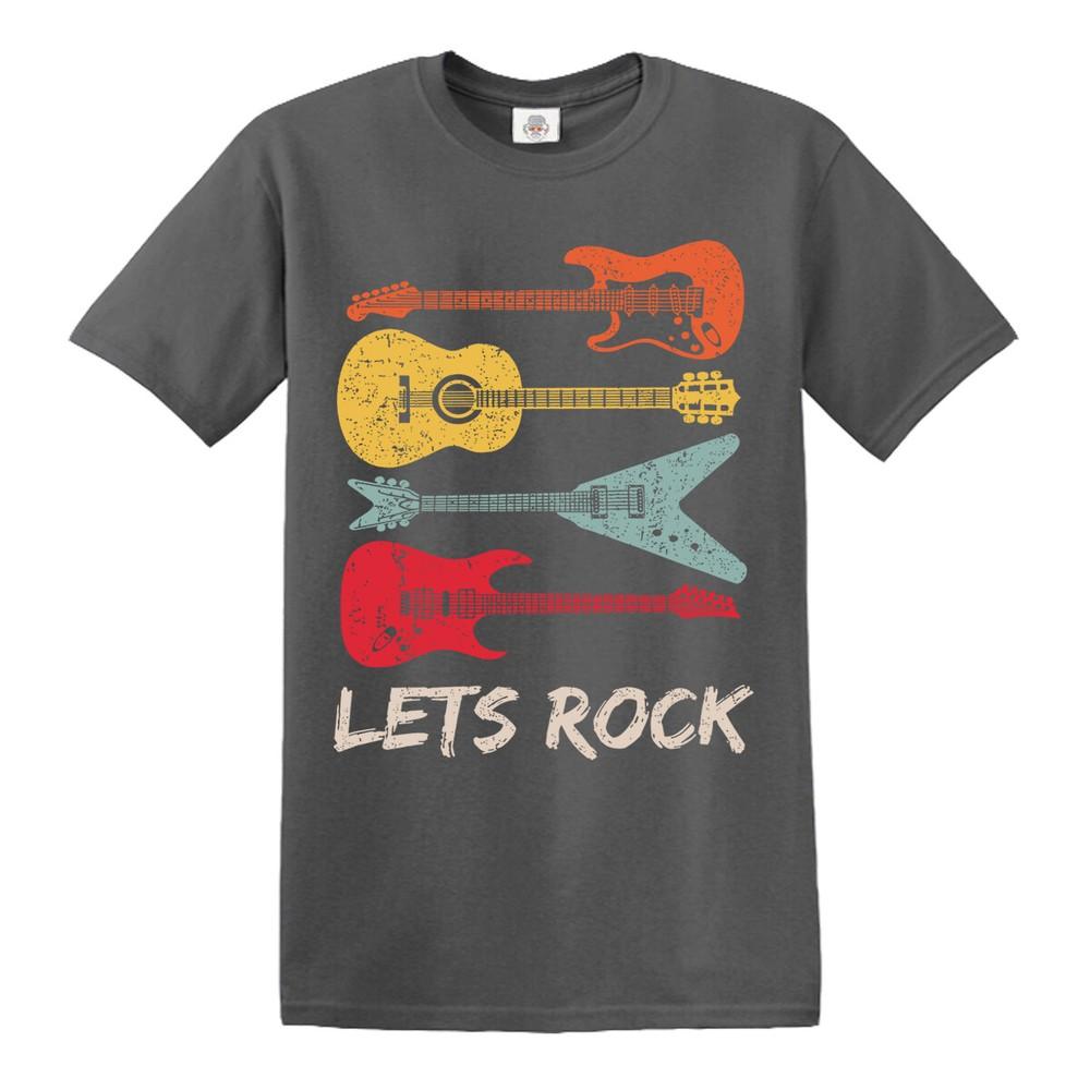 Lets rock mens ladies tshirts music rock metal guitar birthday gift tshirt tee