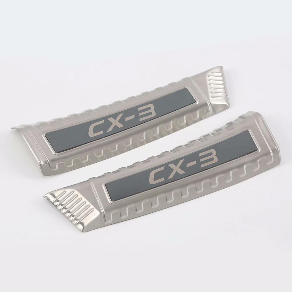 For Mazda CX3 Cx-3 Cx3 Car bumper foot plate Cover Protector Styling Auto Trunk inner Threshold Trim Stickers Accessories 2018