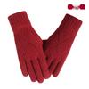 Warm Knit Touchscreen Gloves for Women - Windproof, Double-Layer Winter Cycling & Office Cold Protection