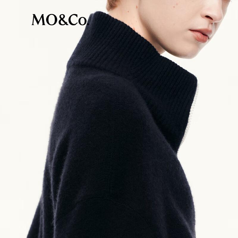 MO&Co. Women's Wool Blend Stand-Collar Relaxed Fit Sweater