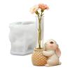 Rabbit Panda Shaped Silicone Craft Mold For Water Propagation Vases Includes Acrylic Test Tubes Reusable Gardening Tool