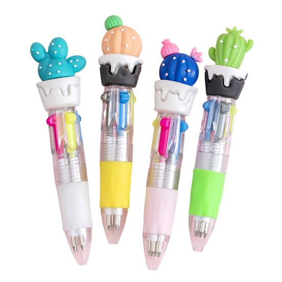 

4Pcs Christmas Ballpoint Pens with Fun Toppers 4 Colors Click Pen Retractable Writing Pens 4pcs D