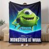 Personalizzato 1 pezzo Monsters & Co: Coperta Il Lavoro di Squadra Trionfa, Coperta Morbida e Confortevole, Calda per il Tempo Libero, Coperta da Campeggio e Viaggio, Regalo di Compleanno Q910146