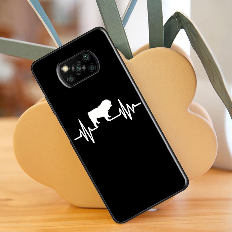 Tlukot srdce anglického buldoka Pro POCO X3 Pro X3 GT F3 M3 M4 Pro Pouzdro Pro Xiaomi Mi 11 Lite Mi 11T Pro 10T Zadní kryt