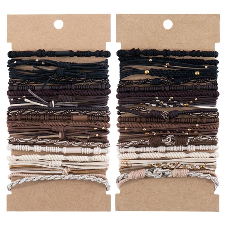 

24PCS Multipurpose Hair Elastic Set Soft Hand Woven Bands Elastic Hair Ties Hair Bands Hair Accessories for Teen Girls