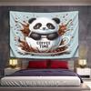 Panda In Coffee Cup - Coffee Time Decor Pattern Wall Hanging Tapestry Decorative Tapestry Home Decor for Bedroom and Living Room