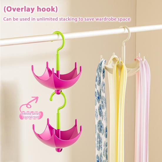 Rotating Closet Hanger Umbrella Design 5 Hangers Scarf Belt Organizer Wardrobe Hat Hanger for Clothes Towels Bras Gloves Bags