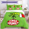 Set copripiumino 3 pezzi (1*Copripiumino + 2*Federe, Senza Nucleo), Set Biancheria da Letto Morbido Stagione Unica con Stampa Grinch, Regalo Decorazione Camera da Letto