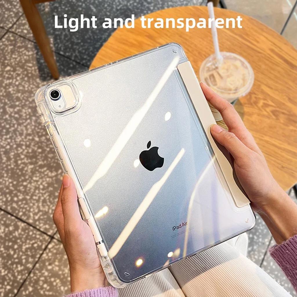 New Acrylic HD Case for IPad Pro M5 11 13 Inch Funda for Ipad Pro 6 Th Generation (M5) Case with Pencil Holder Shockproof Cover