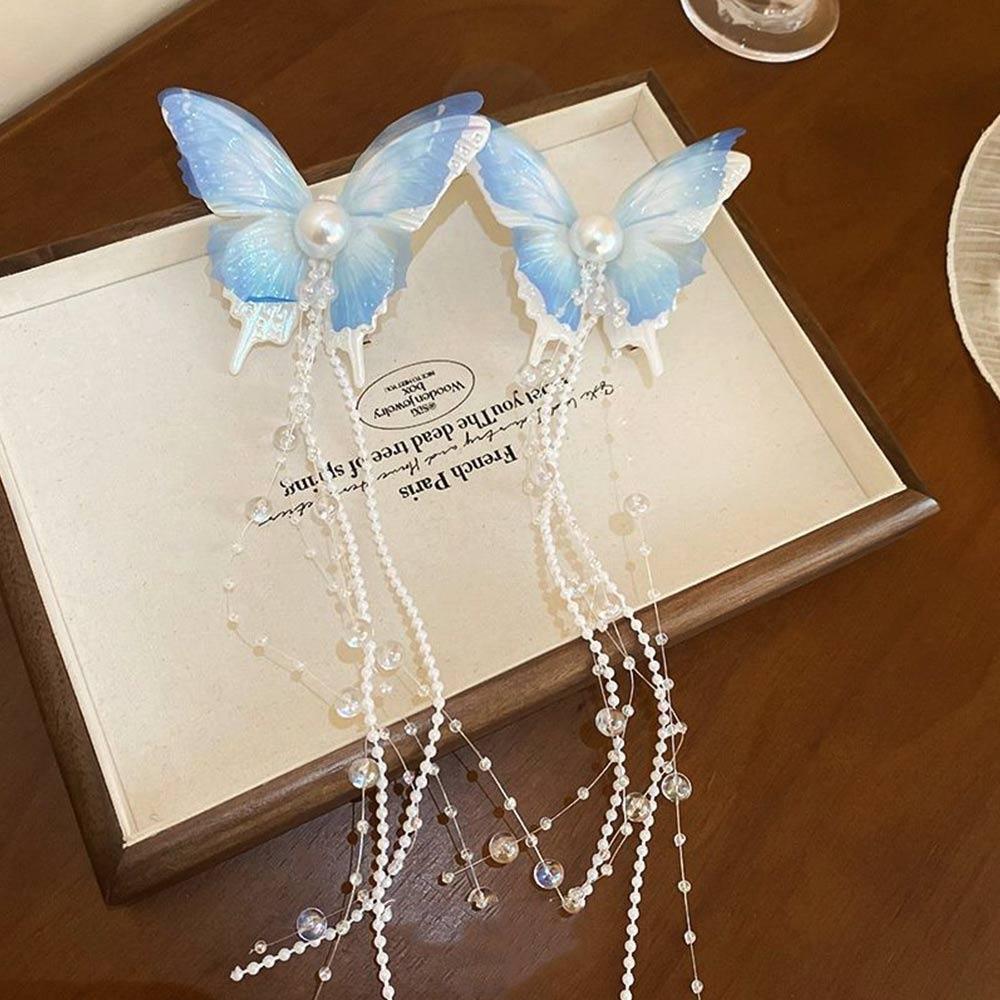 

2 шт. Зажим-уточка с рисовыми бусинами, заколки с искусственным жемчугом, модные заколки для волос для женщин и девушек синий