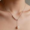 S925 Sterling Silver Adjustable Pearl Necklace - Women's Fashion Clavicle Chain