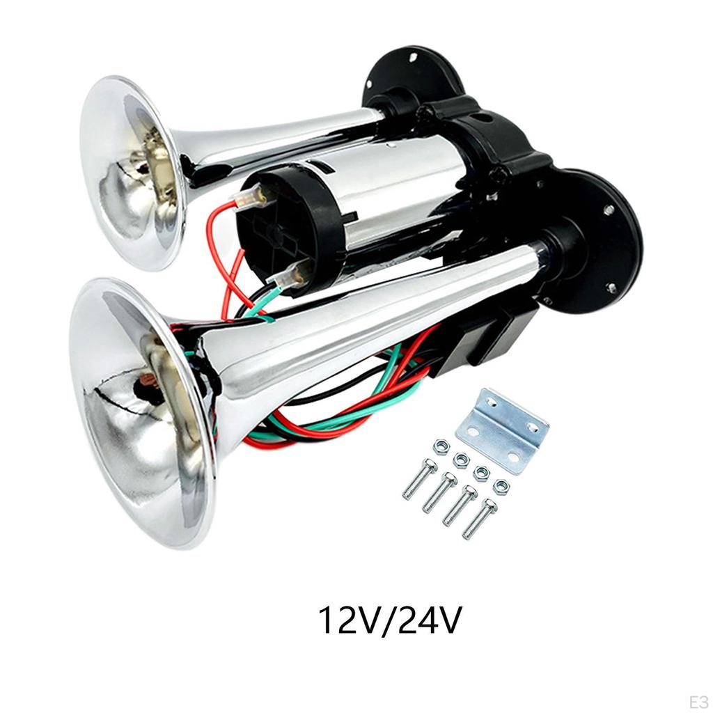 Sada elektrické klaksonu pro vozidla, hlasitý 120 dB, 400-600 Hz, reproduktor pro vlak, prémiové dvojité trubky