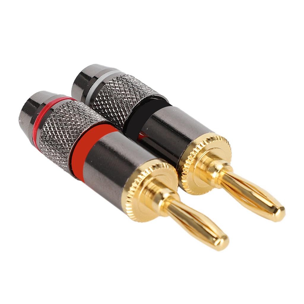 24K Gold plated Pure Copper Banana Head Plug Audio Speaker Cable Connector