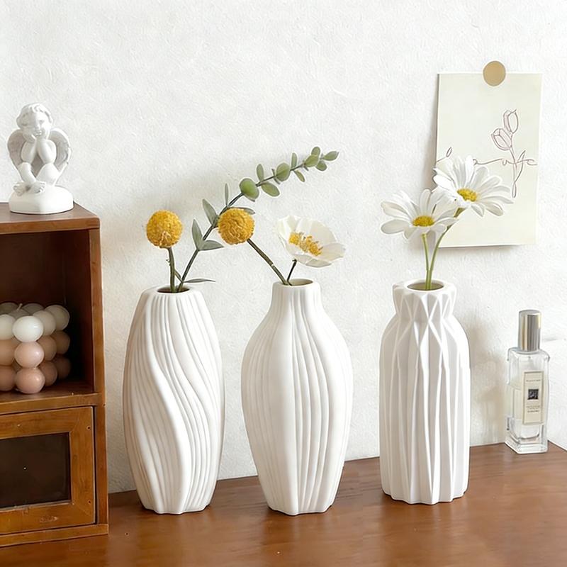 White Ceramic Vases Modern Minimalist Style Vasen Ornaments Home Desktop Room Decorations Hydroponic Flowers Pot Photo Props