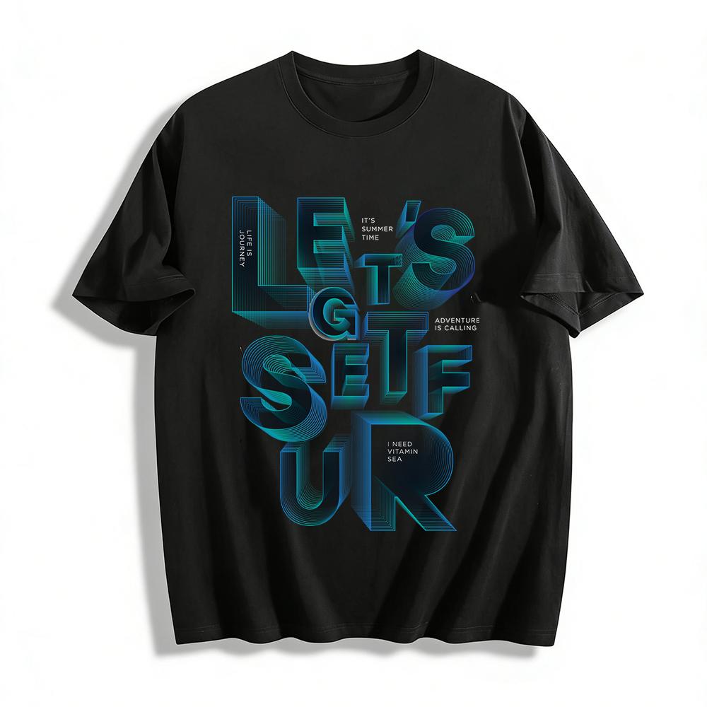 Футболка с графическим принтом Let s Get Surf I Need Vitamin Sea Топ Journey T Чисто хлопковая футболка XXS