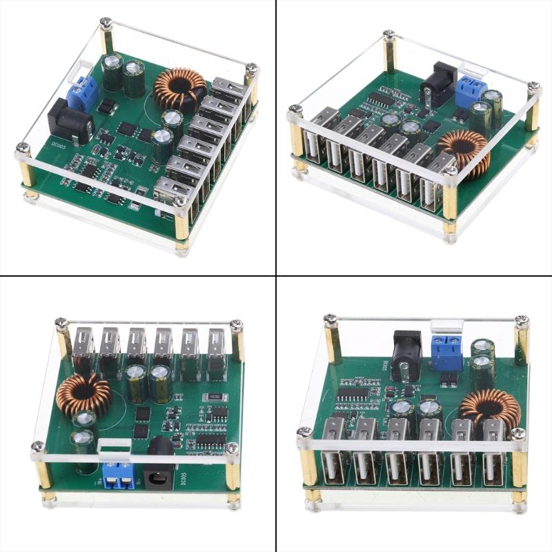 Compactly 6USB DCBuck Power Supply Module Voltages Regulator with 6 USB Port for Efficient MultiDevice Charging