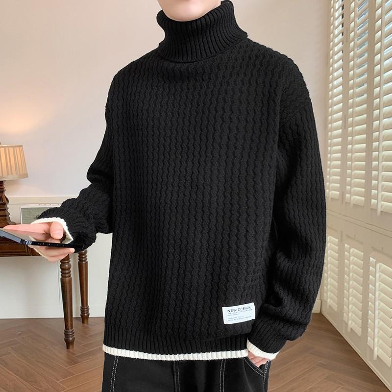

Мужской зимний свитер с высоким воротом от Trendy Brand, модный и универсальный свитер для пар, теплая базовая рубашка, красивый свитер 3XL