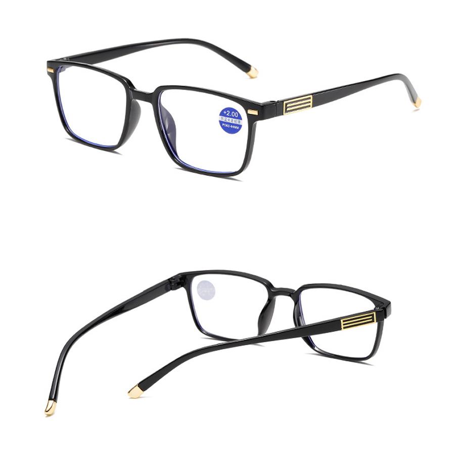 

Новые модные очки для чтения с защитой от синего света для мужчин и женщин, классические ультралегкие пластиковые Hd компьютерные очки, прозрачные очки +2.0 золотой