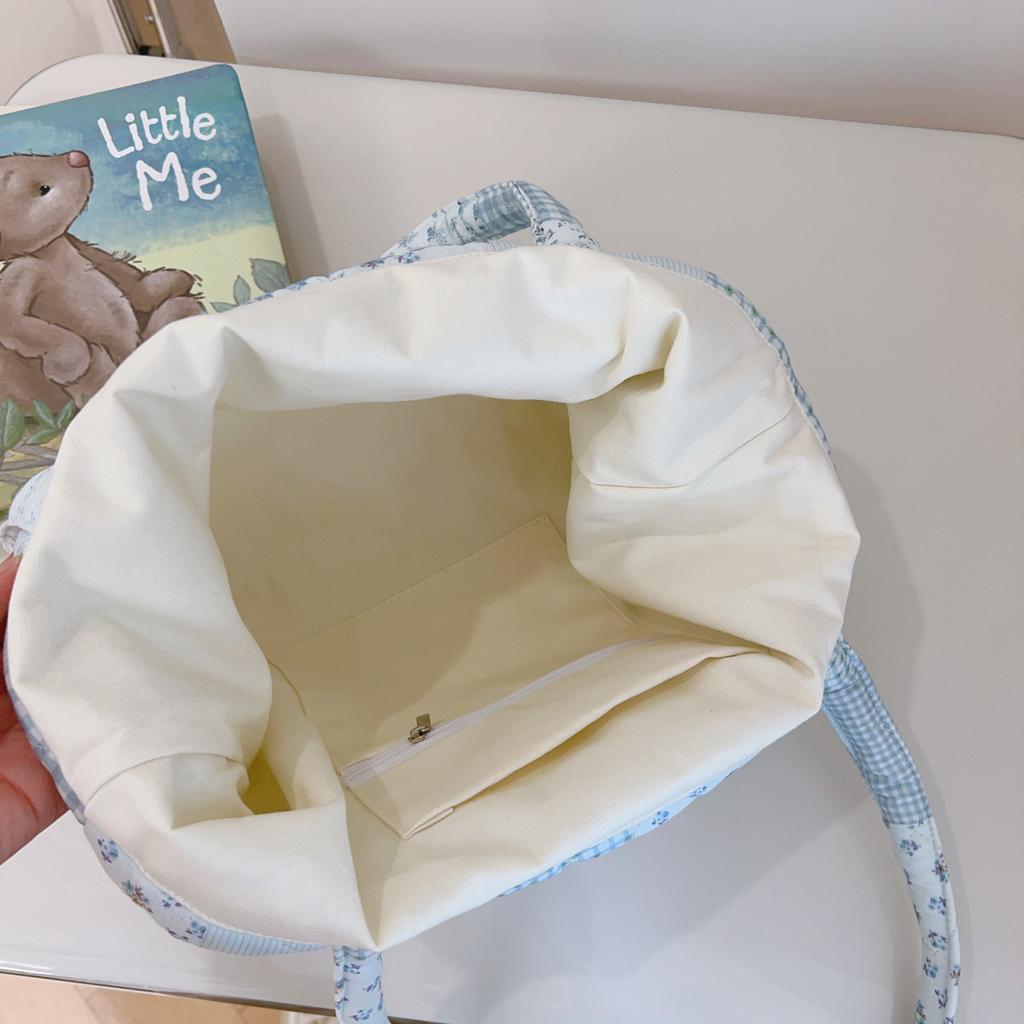 Französische florale gesteppte Tragetasche für Damen, große Kapazität, Schulter-Handtasche mit Baumwollfutter, stilvolle Mommy- und Büchertasche