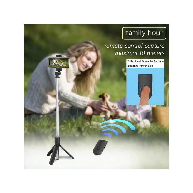 1PC Selfie Stick Wireless Selfie Stick With Tripod Stand Selfie Stick Remote Control Phone Holder And Built-In Tripod 7
