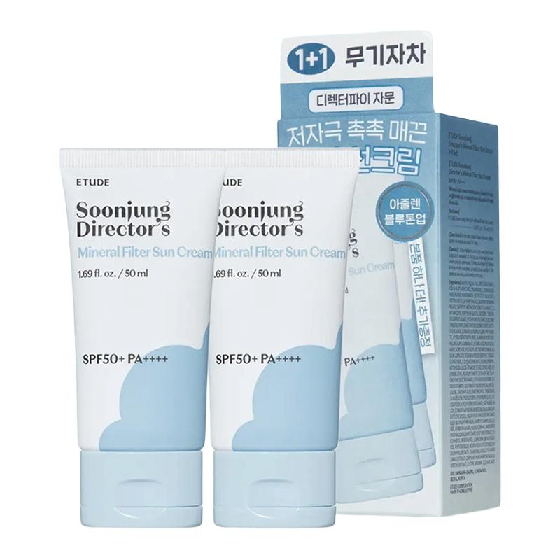 [ETUDE] SoonJung Director s Mineral Filter Sun Cream Double Set SPF 50+ PA++++ 50ml+50ml
