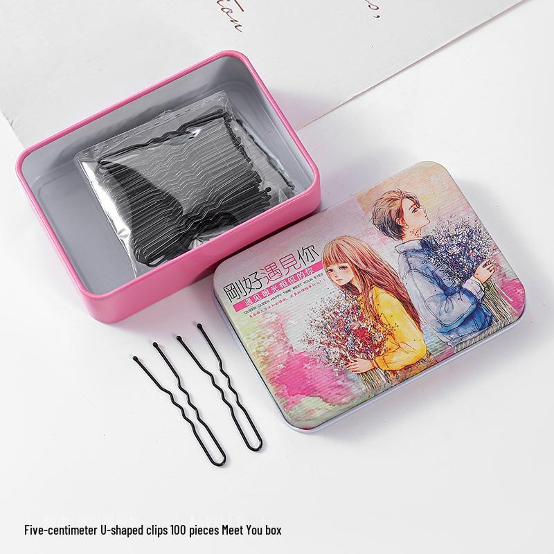 50-200 Pcs Black U-Shaped Bobby Pins & Flat Hair Clips for Hair Styling
