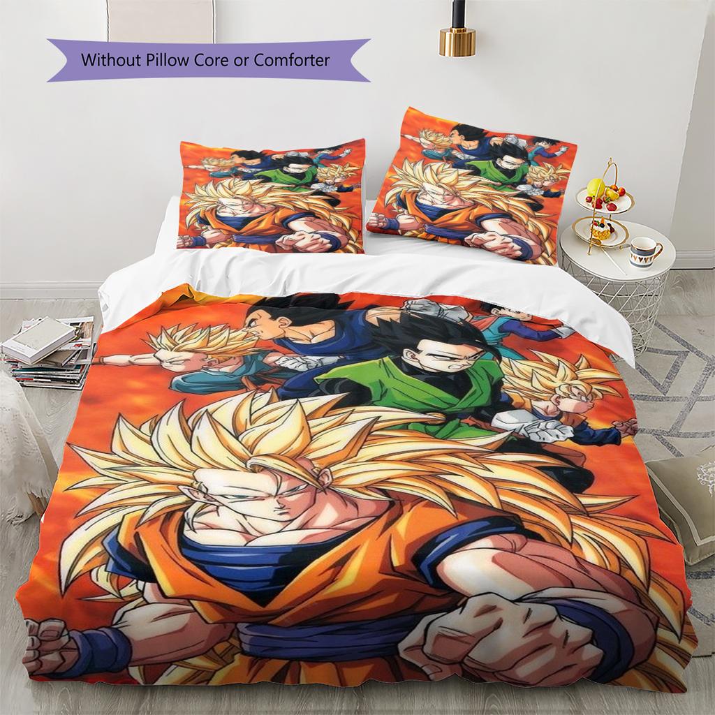 Set cu cuvertură și fețe de pernă cu model de desene animate Decorare casă Cadou de ziua de naștere (1 * husă de pilotă + 2 * fețe de pernă, fără miez)