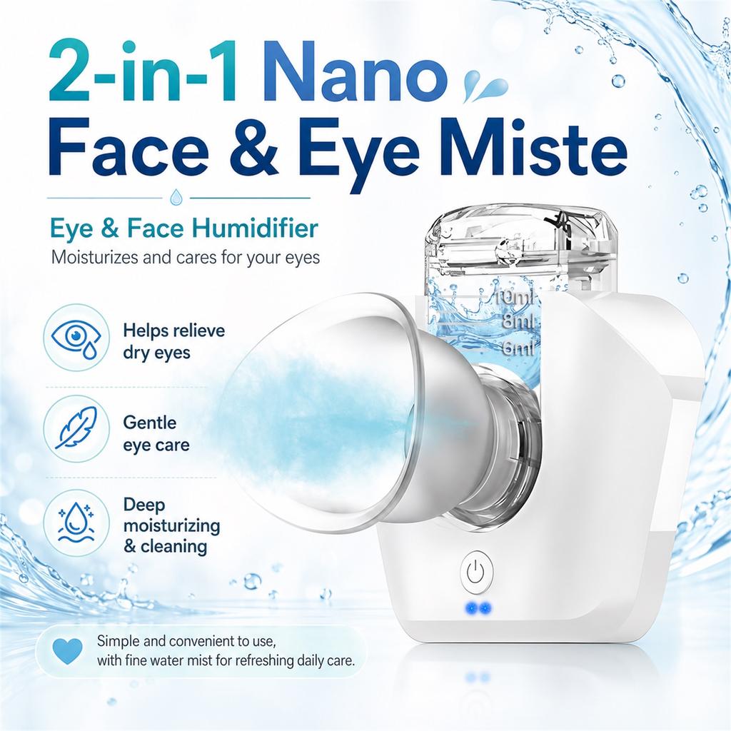 Eye Steam Device Eye Mister for Dry Eye Eye Steam Sprayer for Moisturize Eye Face Eyes Massage Humidifier for Eye Care Relieve Fatigue Promote Sleep