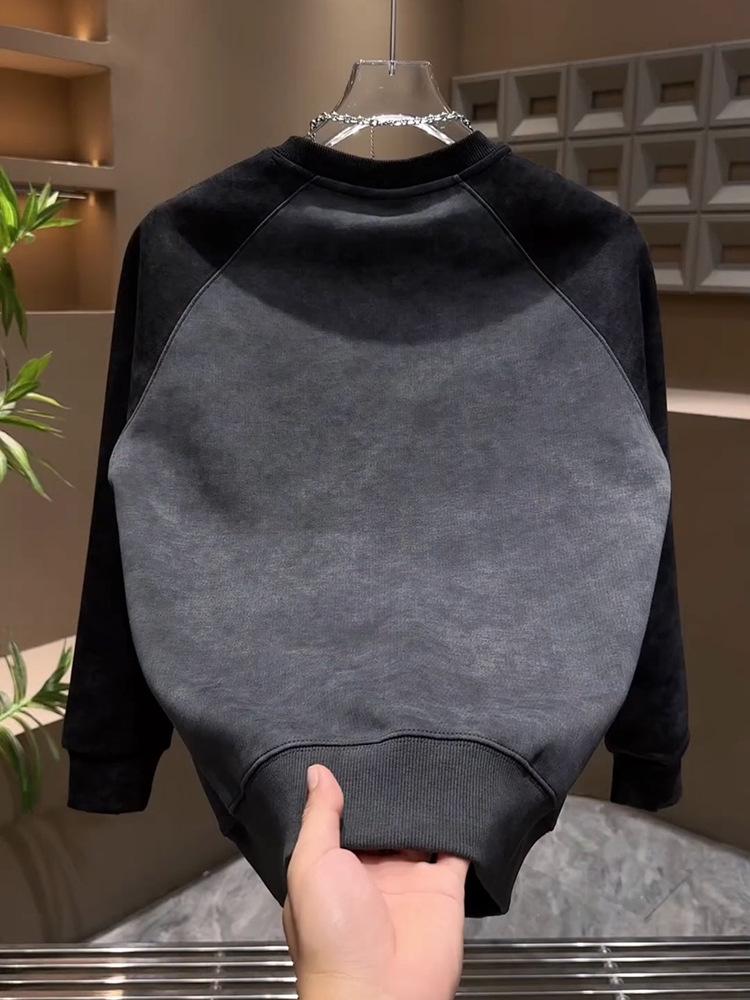 Men's Luxury Tie-Dye Round-Neck Long Sleeve Shirt for Autumn/Winter
