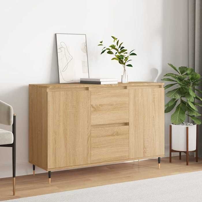 VidaXL Buffet, Armoire Latérale avec Pieds, Meuble de Rangement, Organisateur de Salon Salle de Séjour Intérieur, Chêne 827199