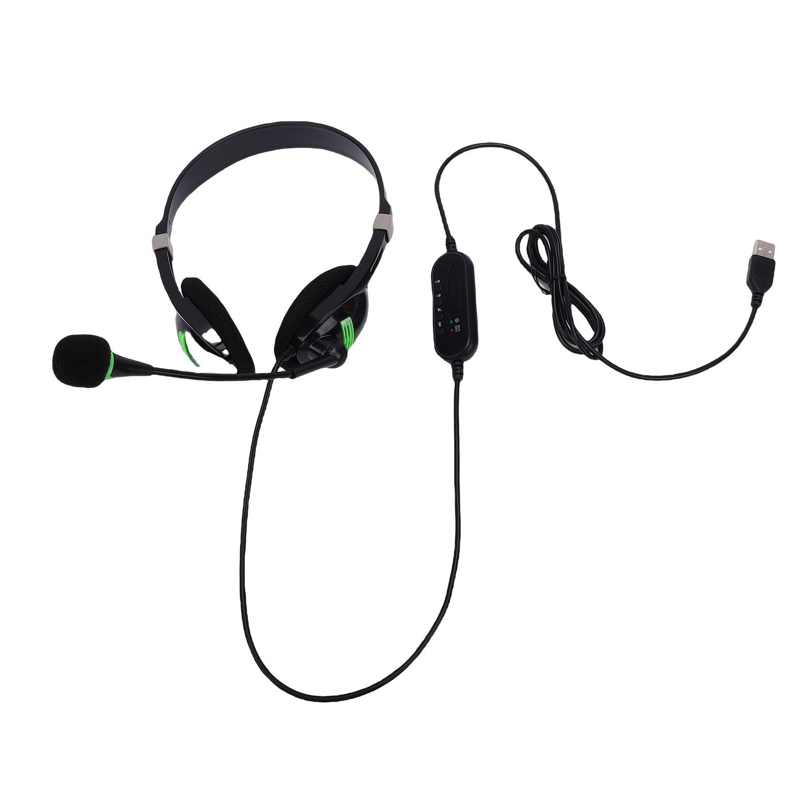 

USB Headset with Microphone Noise Canceling In Line Control HD Stereo Wired Phone Headset for PC Computer Laptop Call