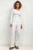 Ribbed Blouse T421 White White XL