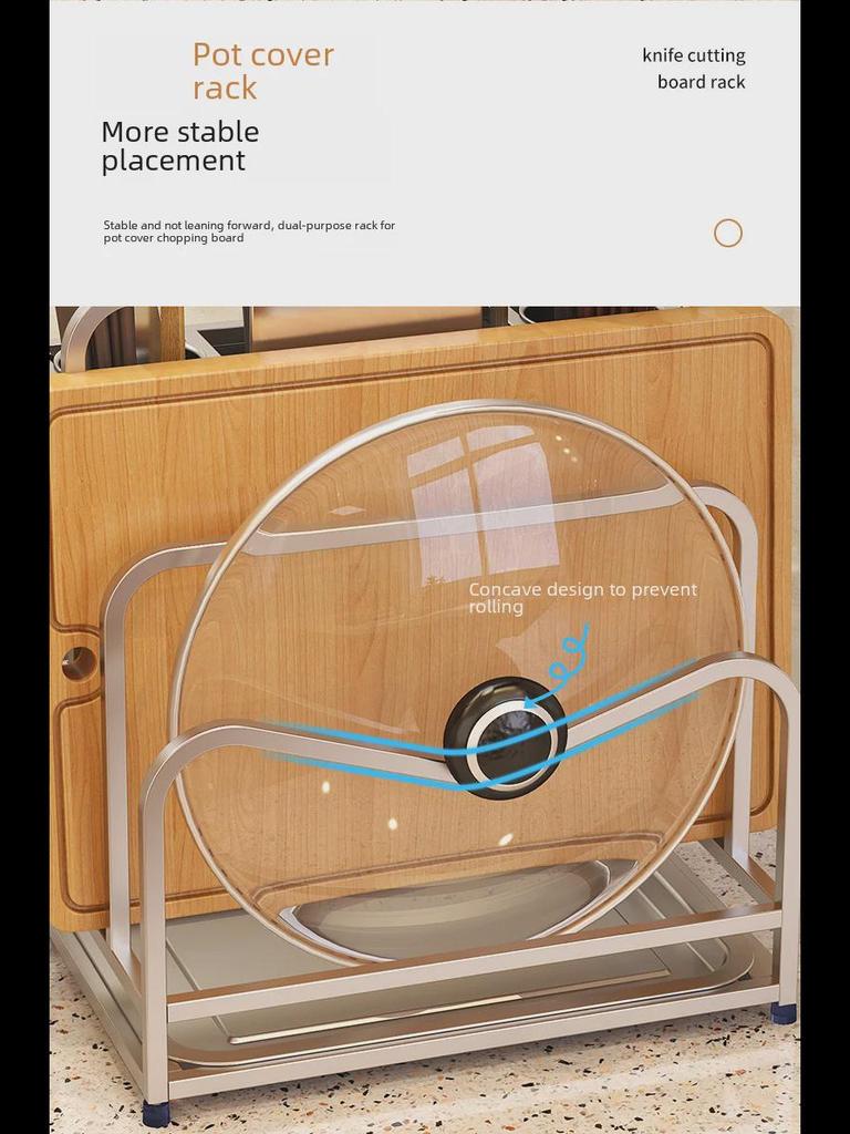 Multifunctional Stainless Steel Kitchen Rack: Knife, Chopping Board, and Chopstick Holder