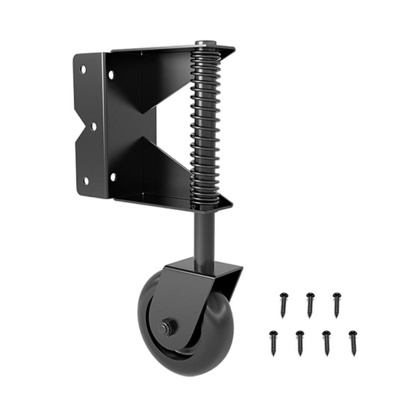 4inch Universals Gate Casters Adjustable Spring Gate Support Wheel Spring Loaded Gate Casters Hardware Easy To Install